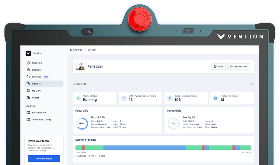 Vention Pendant Running Concurrent Automation Apps