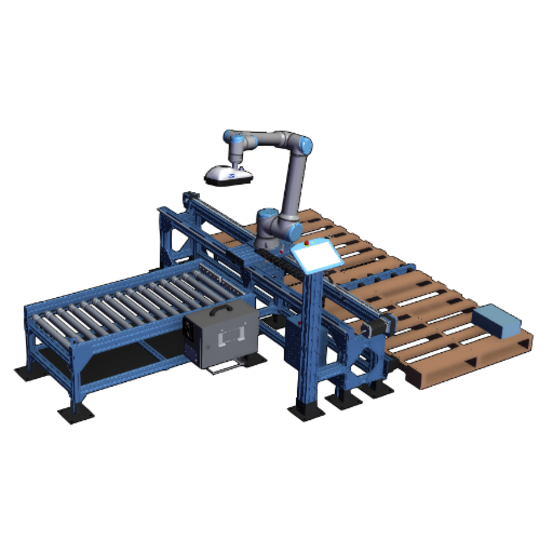 UR Range Extender for Palletizing with Passive Conveyor