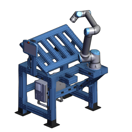 Machine Tending Feeder with UR10_No Tooling Plate_Monti Inc