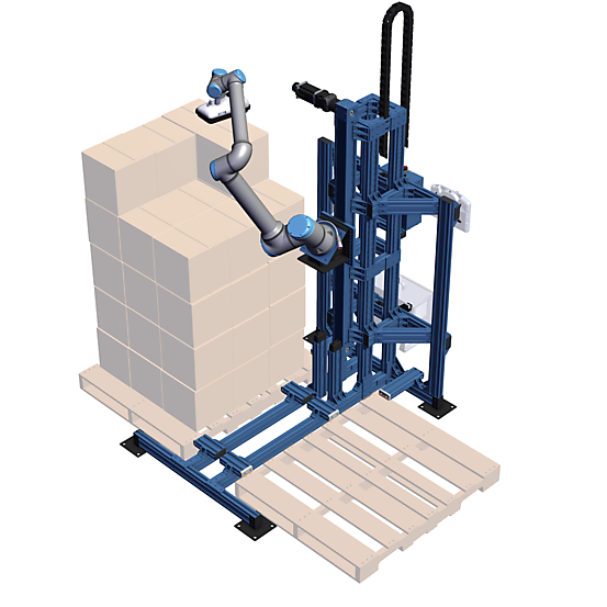 UR10e Vertical Palletizer with Enclosed Timing-Belt and Schmalz Gripper